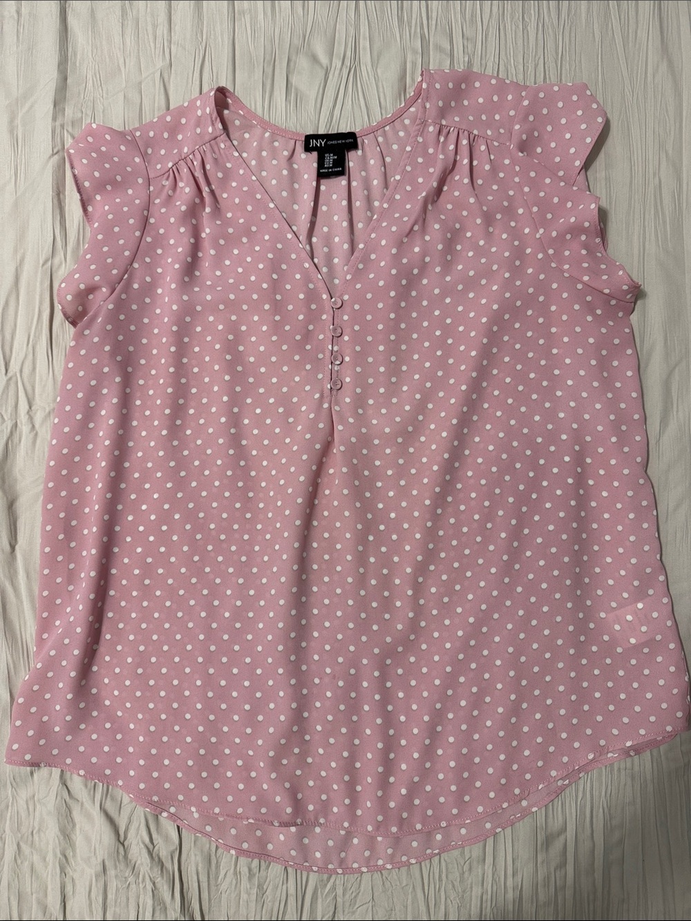 Jones New York Pink Polka Dot V-Neck Camisole